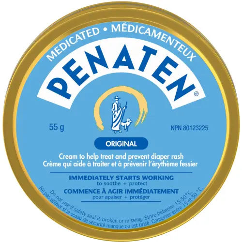 Penaten Original Medicated Diaper Rash Cream with 18.7% Zinc Oxide for Soothing Relief