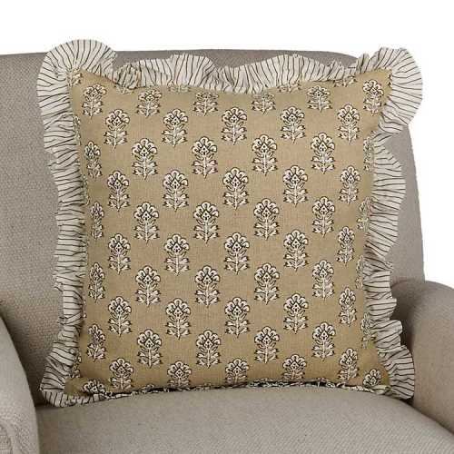 Taupe Millie Floral Ruffle Pillow | Kirklands Home