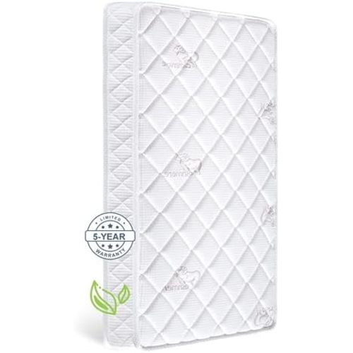 Letmxiu Premium Crib & Toddler Mattress,100% Knitted Fabric, Premium Fleece Surface-Hypoallergenic, 5" Thick Firm Soft Crib Mattress, Non-Toxic - Fits Standard Cribs & Toddler Beds