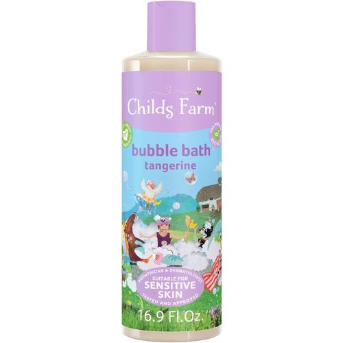 Childs Farm, Kids Bubble Bath for Dry, Sensitive Skin, Organic Tangerine, Gently Cleanses & Soothes, Cruelty-Free, Vegan, 16.9 fl oz