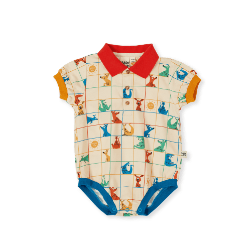 Hopscotch Polo Romper | Baby & Kids Rompers&nbsp;-&nbsp;Goldie + Ace