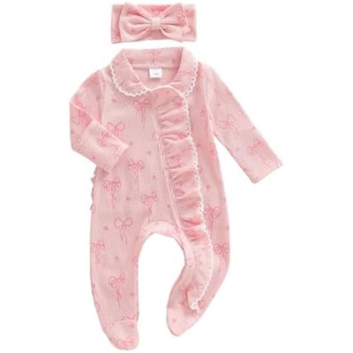 CIYCUIT Baby Girls Cactus Footies Newborn Zip Up Onesie Romper