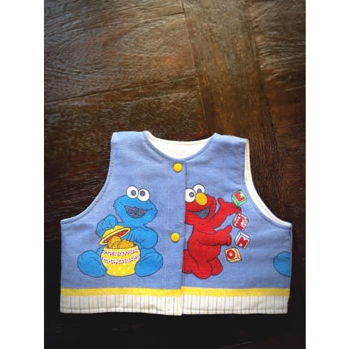Handmade Reversible Vintage Sesame Street Quilted Vest | Size 12months