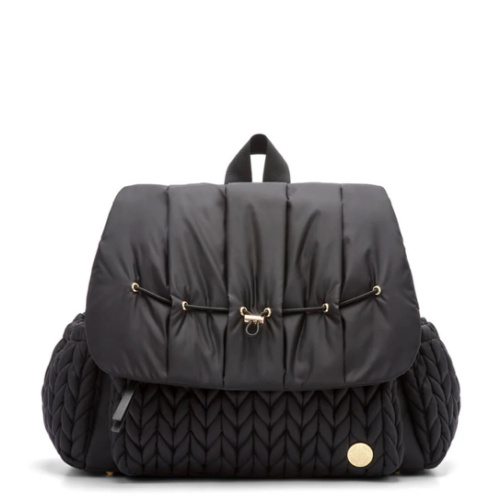 Levy Stylish Diaper Backpack - Black Herringbone