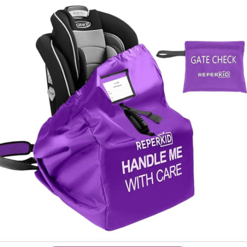 reperkid Premium Car Seat Travel Bag for Airplane - Durable, Universal Fit, Water-Resistant Gate Check Bag with Adjustable Carry Straps - for Safe and Hassle-Free Travel