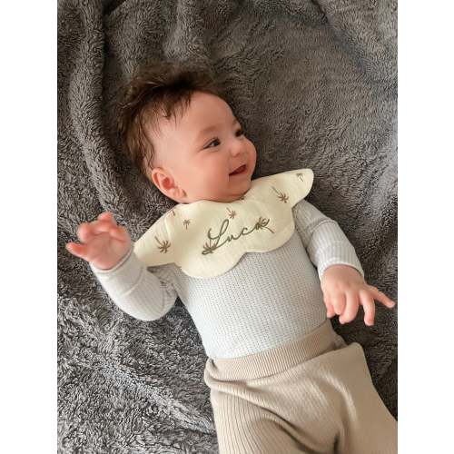 Organic Muslin 7-Layer Dribble Bib - Palm Trees