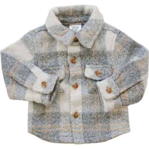Grey Plaid Shacket – Mebie Baby