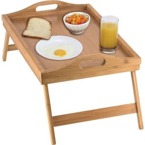 Wooden Breakfast Bed Tray with Folding Legs - Bamboo Bed Table - Bed Tray Table - Bed Tray with Legs Natural Color - Homeitusa