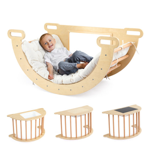 Outopee Wooden Arched Children's Climbing Frame With Plastic Basin Cushion | Wayfair