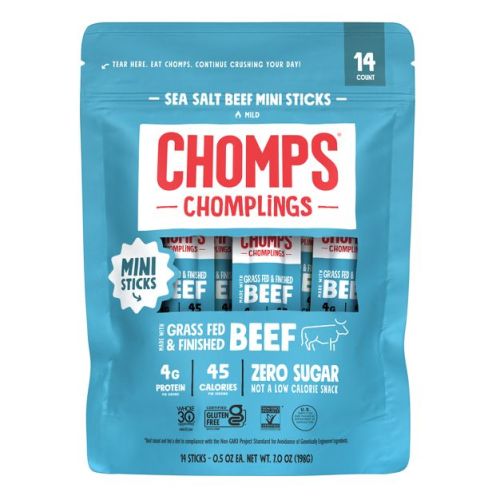 Chomps Chomplings Sea Salt Beef Mini Sticks - 7oz/14ct