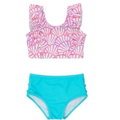 RuffleButts Baby Girls UPF50+ Waterfall Tankini
