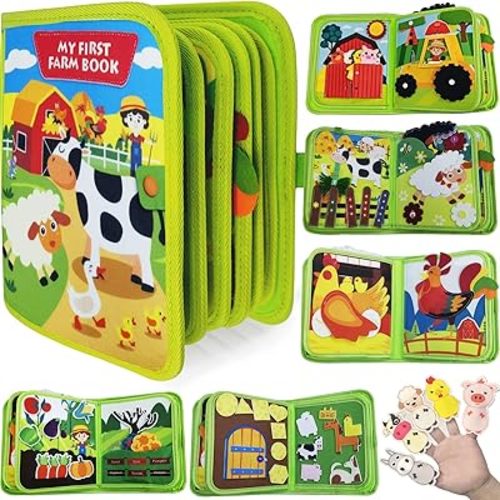 Busy Book for Travel, Quiet Activity Book with Life Skills, Cognition, Sorting & Sensory