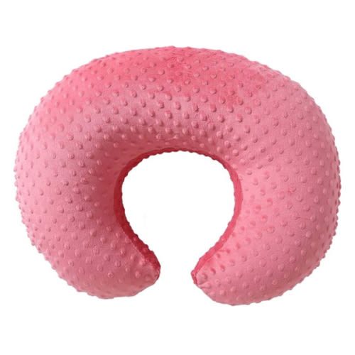 QUENESS Nursing Pillow and Positioner, Breastfeeding, Bottle Feeding, Baby Sitting Support with Removable Ultra Soft Cover, Tummy Time Support for Baby Boys and Girls (StrawberryRed)