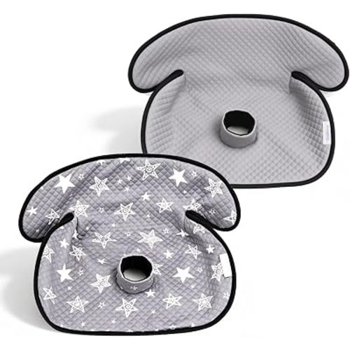 2 Pack Waterproof Baby Piddle Pads Carseat Potty Training Car Seat Protector, Waterproof Infant Car Seat Liner Cover to Prevent Pee, Leakproof and Washable (Gray Star)