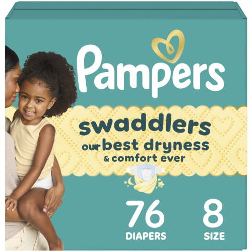 Free Shipping! Pampers Baby Diapers Size 8, 76 Count, Leak Protection, Ultra Absorbent, Hypoallergenic