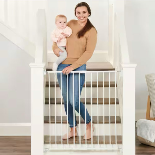 Regalo 36 in. Extra Tall Top of Stairs Baby Gate, Hardware Mounted, White 1255 W DS