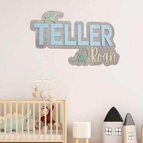 Dinosaur baby room decor, Personalized name sign for nursery, Dinosaur nursery decor, Wooden nursery name sign, Dinosaur Nursery name sign for boys, Wooden name signs for nursery gift, 5
