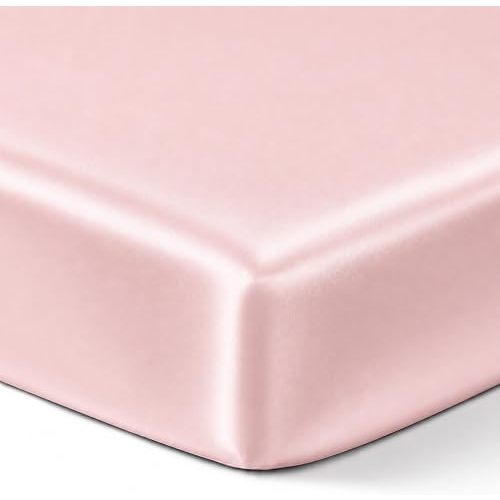 Pink Crib Sheet Satin for Baby Hair Care Silky Soft Smooth Feeling