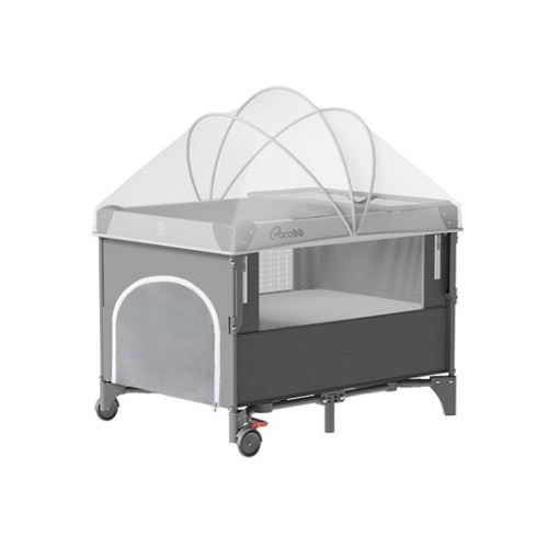 COCOBB Foldable Baby Crib with Mosquito Net | Adjustable Co-Sleeper & Rocking Bed