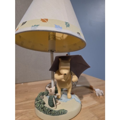 Winnie the Pooh & Piglet Vintage Lamp Under Umbrella