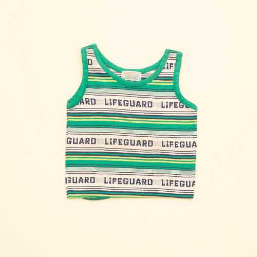 Vintage 80s Health-tex Lifeguard Striped Tank Top Kids 18-24M 2T