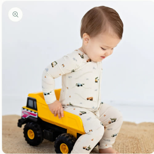 Construction Small Ribbed Zip Romper