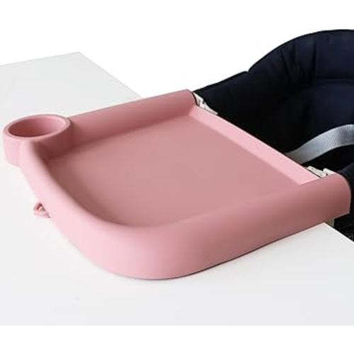 Baby Dining Tray Compatible with Inglesina Fast Table Chair Silicone Baby Dining Tray for Clip-On Fast Table Chair Dishwasher Safe BPA Free Silicone Removable Dining Tray Accessory -Deep Pink