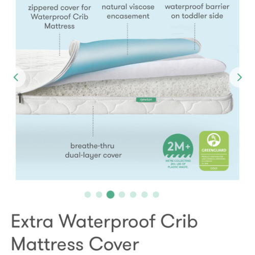 Extra Waterproof Crib Mattress Cover - Standard / Cloud White