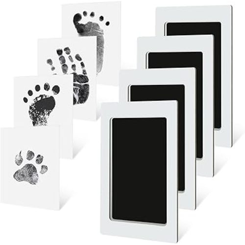 PandaEar 4 Pack Inkless Baby Print Kit, Baby Hand and Footprint Kit, Clean Touch Ink Pad Kit for Newborn and Pets, Dog Paw Print Kit