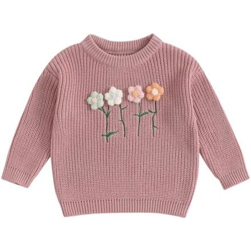 Amazon.com: Baby Girl Sweater 3D Floral Knit Sweaters Toddler Infant Newborn Crewneck Pullover Sweatshirt Long Sleeve Tops (Pink, 3-6 Months): Clothing, Shoes & Jewelry