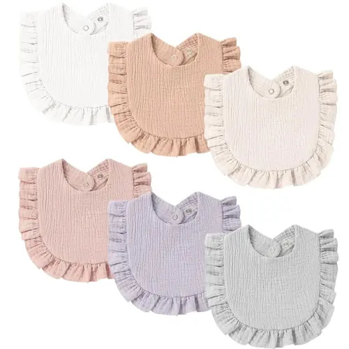 Baby Muslin Bibs Bandana Drool Bibs for Unisex Boys & Girls, Soft and Absorbent Cotton Teething Drooling Bib Set for Newborn Toddler