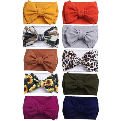 KIDOCHEESE Oversized Nylon Baby Head Wraps - Large Bows Hair Accessories for Newborn, Infant, and Toddler Girls
