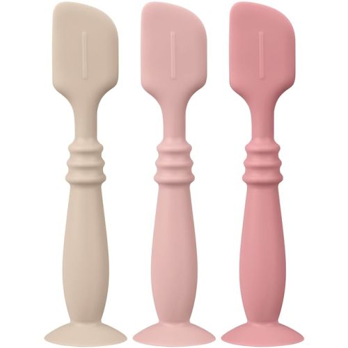 3 Packs Silicone Diaper Cream Applicator with Suction Base, Diaper Cream Spatula Applicator for Babies, Soft Silicone Diaper Cream Brush (Shifting Sand/Blush/Mauve)