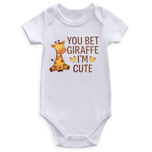 you bet giraffe i'm cute Baby Clothes gender neutral giraffe baby clothes girl boy