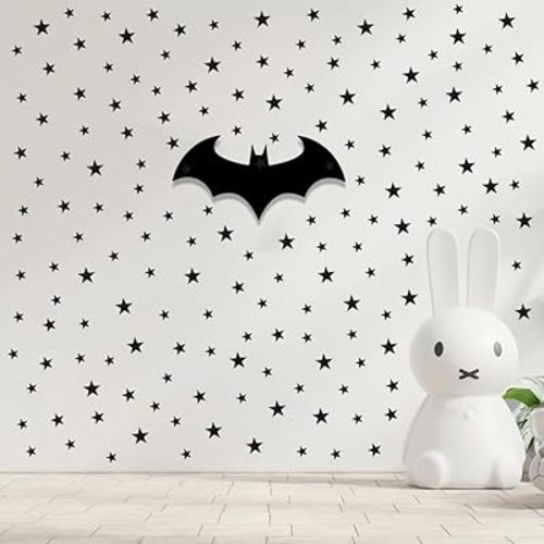 112 Pcs Black Star Wall Decals – Peel and Stick, Removable Vinyl Stickers for Kids Rooms, Nurseries & Home Decor (Matte Black Stars, Self-Adhesive)
