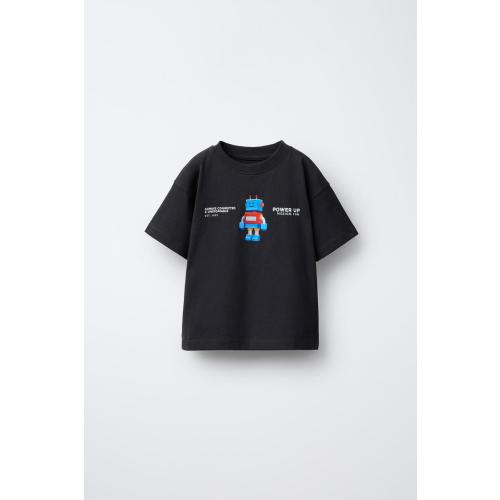 PRINTED T-SHIRT - Anthracite grey | ZARA United States
