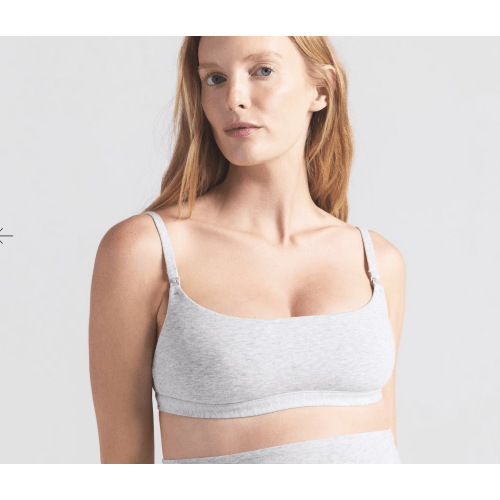 MATERNITY NURSING SCOOP BRALETTE | LIGHT HEATHER GREY