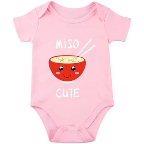 listery Funny Baby Clothes Miso Cute Bodysuit Miso Cute Infant Baby Anime Newborn Unisex Romper