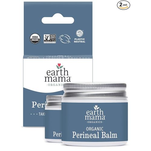 Earth Mama Organic Perineal Balm | Naturally Cooling Herbal Salve for Pregnancy and Postpartum Relief with Witch Hazel & Calendula, Feminine Care Essentials, No Benzocaine or Butane, 2-Oz (2-Pack)