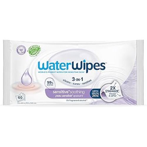 WaterWipes Baby Wipes Plastic-Free Soothing Clean Hypoallergenic Baby