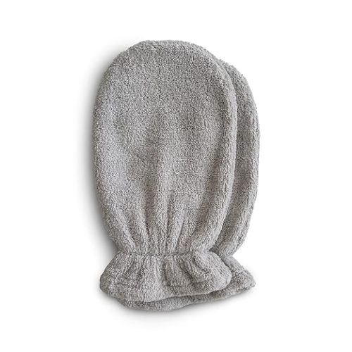 mushie Baby Bath Mitt | Organic Cotton | Pack of 2 (Gray)