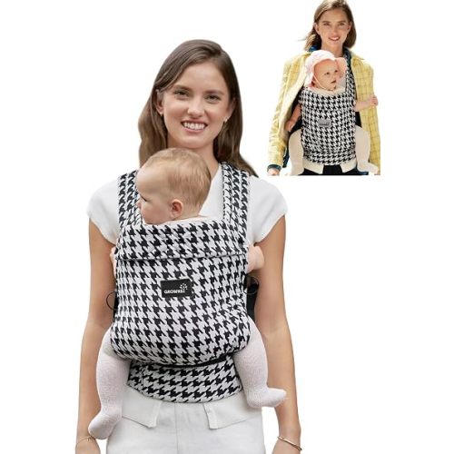 GROWNSY Baby Carrier Newborn to Toddler with Head Support, Houndstooth