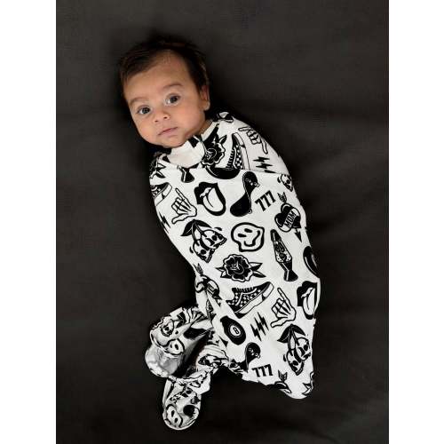 Bamboo Stretch Swaddle in Cool Kid