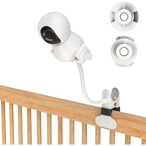 Universal Baby Monitor Mount 2026 Upgraded - Adjustable Gooseneck Flex Stand for Crib - Secure Clip Clamp Holder Compatible with HelloBaby HB6550/HB65/HB66, Nanit Pro, VTech & Most Baby Monitors