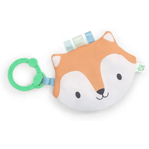 Ingenuity: ity by Ingenuity Crinklet, Fox Crinkle Toy for Newborn and Up, Satin Ribbon Tags, C-Link Attachment, Unisex - Kitt