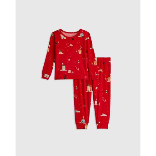 Bamboo Long Sleeve and Pant Pajama Set - Baby in Holiday Scenic