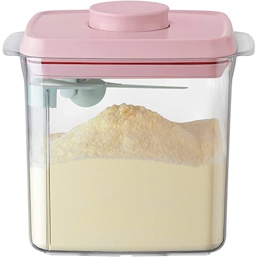 Ankou Formula Container - 1700ml Airtight Formula Dispenser One Button Handy Milk Powder Container BPA-Free Storage Containers with Scoop and Scraper Transparent 730g