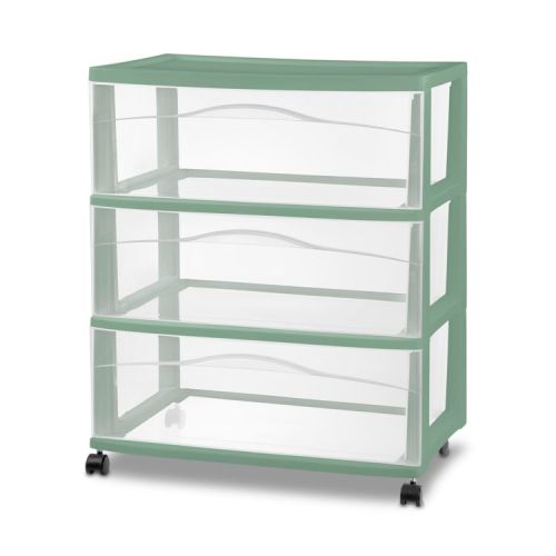 3 Drawer Wide Cart Versatile Green - Brightroom™