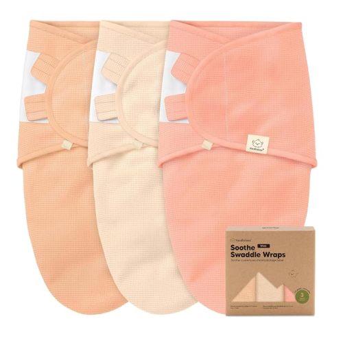 3-Pack Organic Swaddles for Newborns, Baby Swaddles 0-3 Months (Ripple)