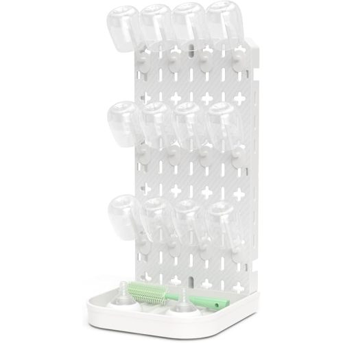 Baby Bottle Drying Rack Bottle Dryer Rack for 12 Bottle Drying Rack Space Saving Kitchen Countertop Vertical Cup Drainer Rack Detachable Baby Bottle Holder Storage Organizer Pump Part Dryer Rack White